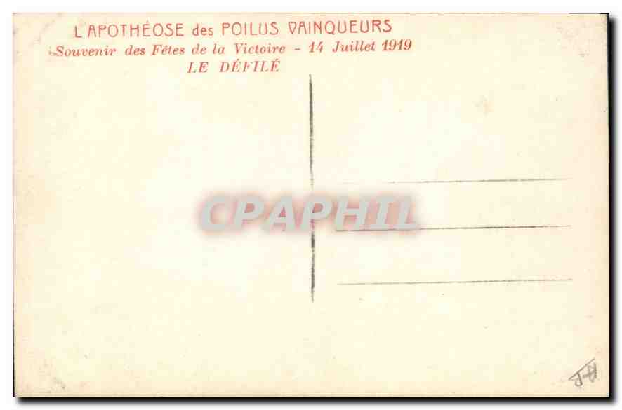 Défilé des poilus vainqueurs — 14 juillet 1919 — L'Apothéose des Poilus Vainqueurs — Back