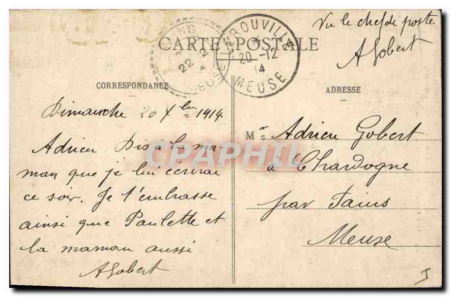 Nancy - Bombardement du 9-10 Septembre 1914 — Intérieur de la cour de l'immeuble, Rue St-Nicolas, 31 — Imprimeries Réunies de Nancy — Verso