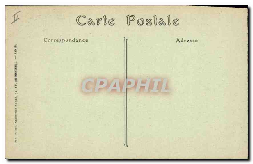 Interior de una casa en ruinas — Campaña 1914-1917 — Noyon (Oise) — Visé Paris N° 879 — Reverso