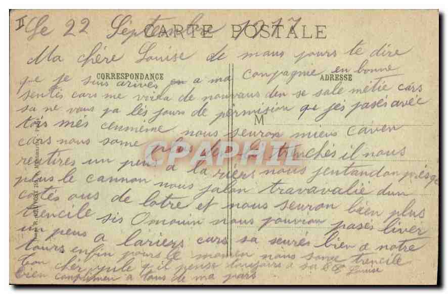 Avocourt (Meuse) — Le Calvaire et les ruines de l'Église — R.P. — Verso