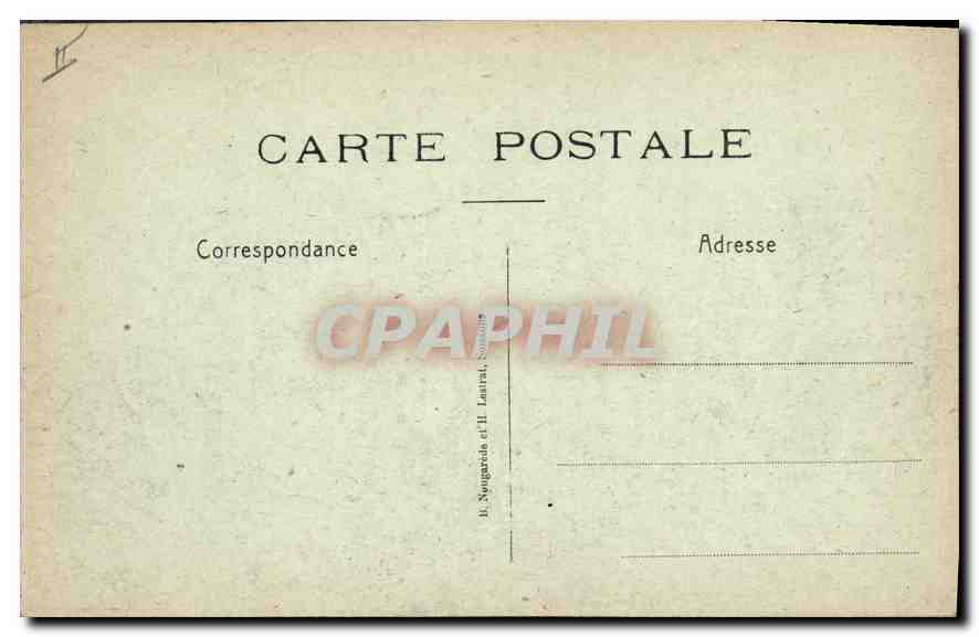 Anizy-le-Château — Avenue de la Gare dévastée — Éditeur H. Neugarcia et H. Lentrat, Soissons — Rückseite