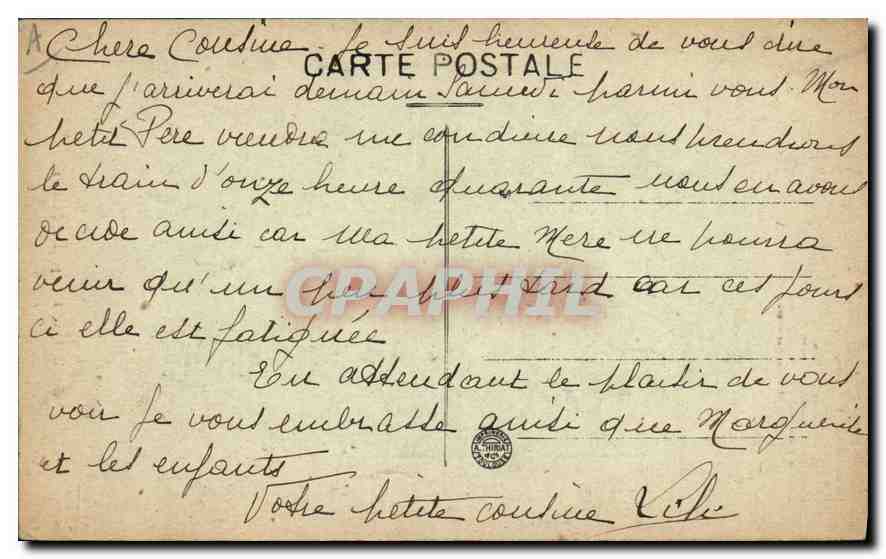 CPA Folklore en Auvergne la Fileuse  — Verso