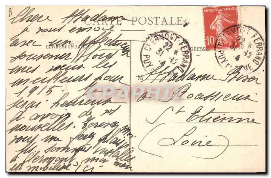 CPA Folklore fileuse d'Auvergne  — Verso