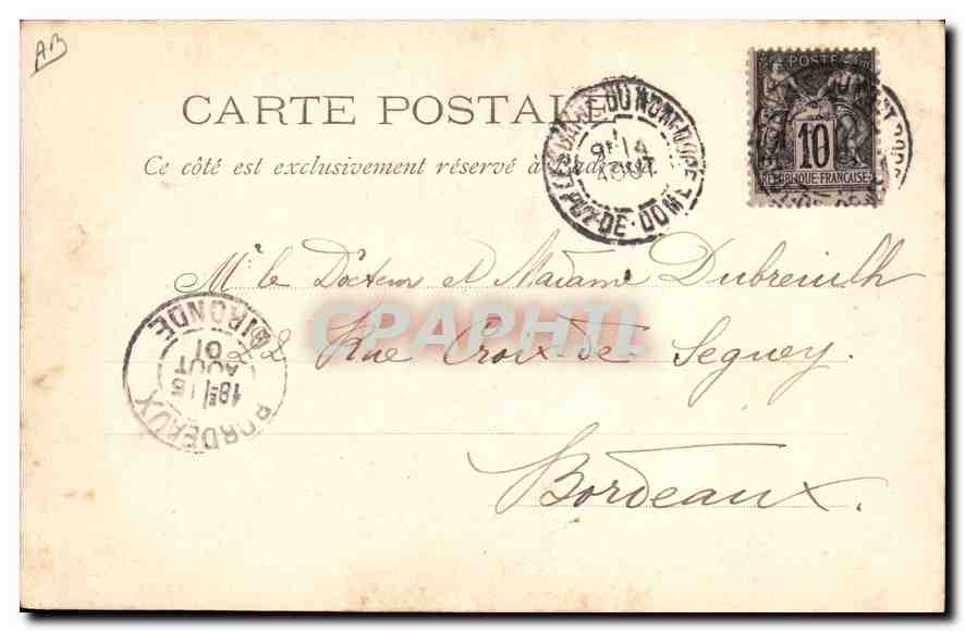 CPA Folklore Un mariage Auvergnat  — Verso