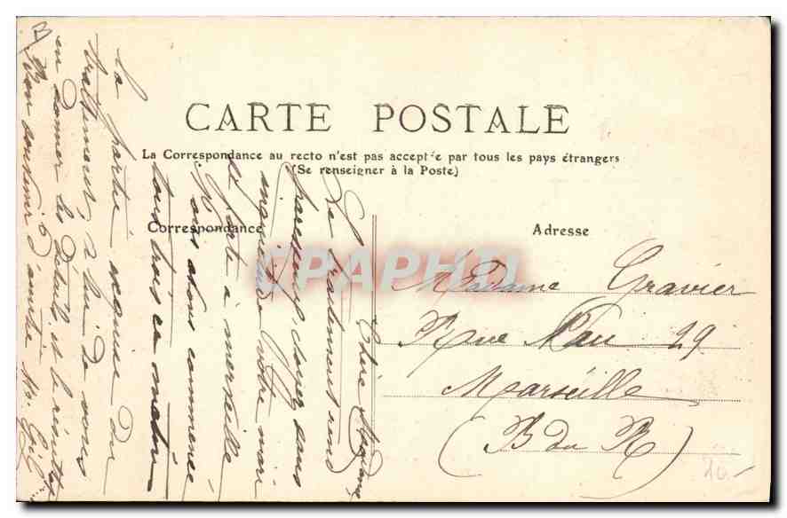 CPA Folklore Types d'Auvergne en route pour la ville Cheval — Verso