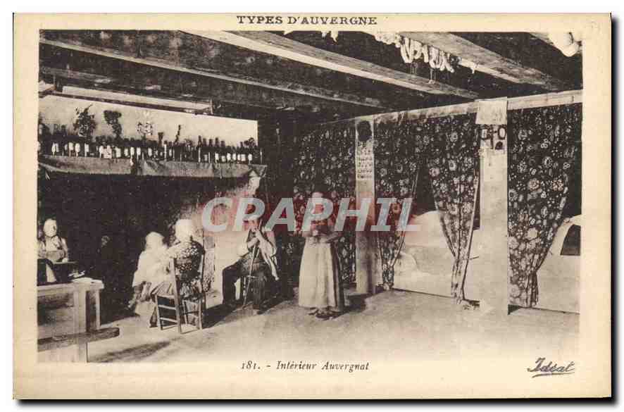 CPA Folklore Types d'Auvergne interieur Auvergnat 