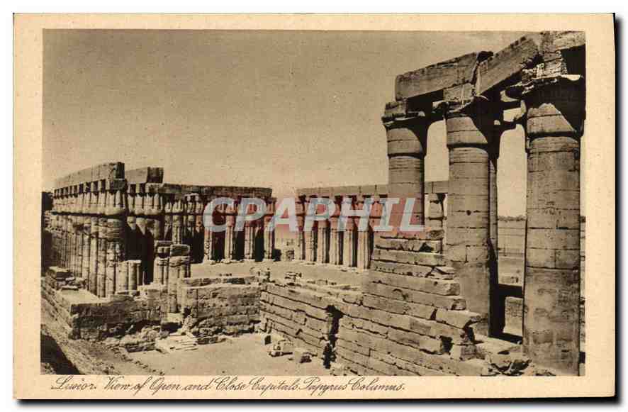 Vue de Karnak — colonnes à chapiteaux ouverts et fermés — Gaddis & Seif, Luxor, série 103 n° 205
