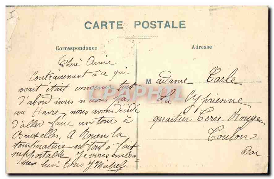CPA Rouen Palais de Justice Escalier monumental — Rückseite