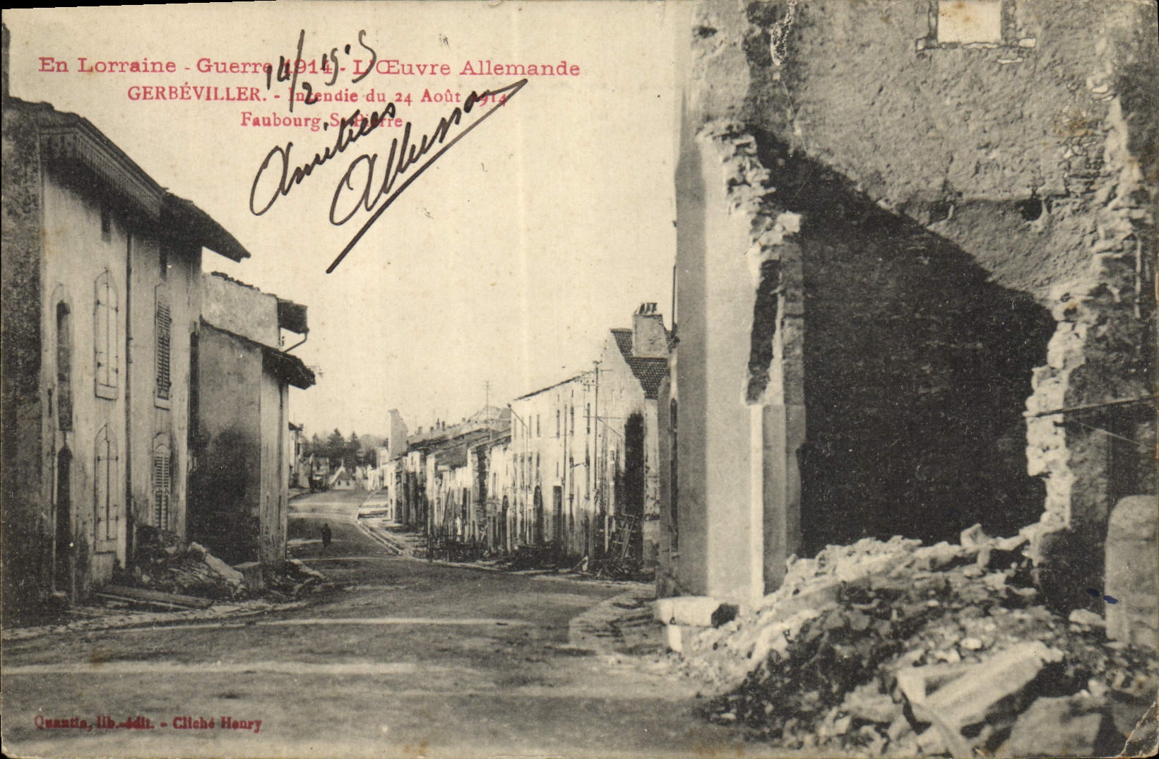 Gerbéviller - Faubourg Saint-Pierre - Découpage allemand - 24 Août 1914