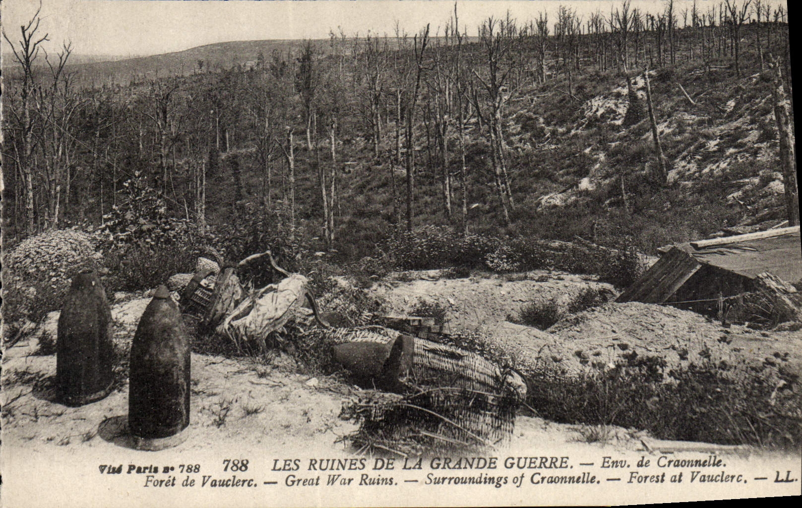 CPA Militaria Les ruines de la Grande Guerre Env de Craonnelle Foret de Vauclerc
