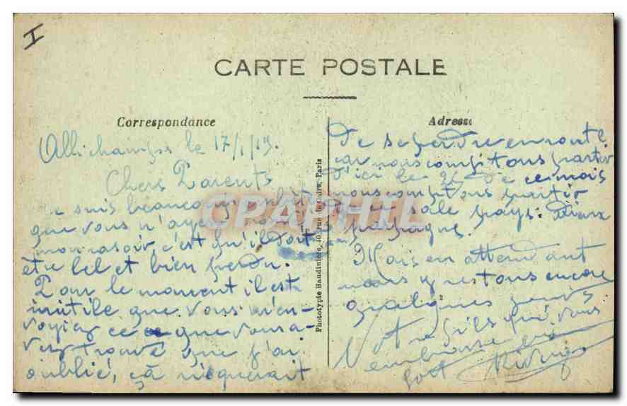CPA Militaria La Guerre Ruines — Rückseite