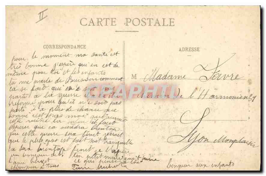 Baccarat - Angle de la Rue des Ponts et de la Grande-Rue incendiée par les Allemands le 25 Août 1914 — Imp. A. Barbier Nancy - Cliché P. Sauveur — Verso