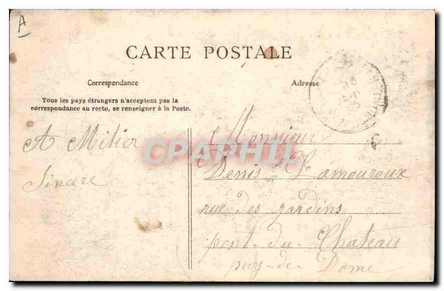 CPA Folklore La Bourree d'Auvergne  — Verso