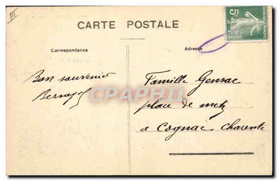 CPA Folklore Bouree d'Auvergne vis a vis  — Verso