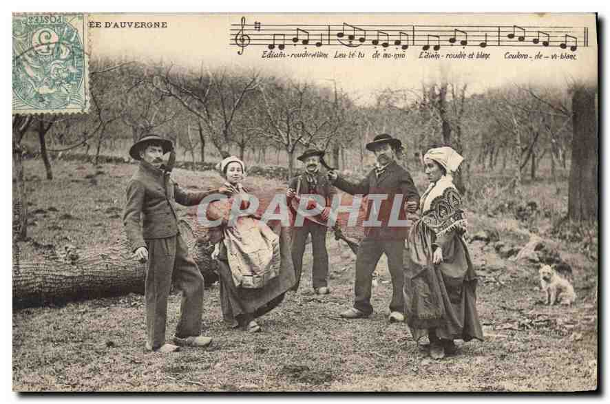 CPA Folklore Bourree d'Auvergne 