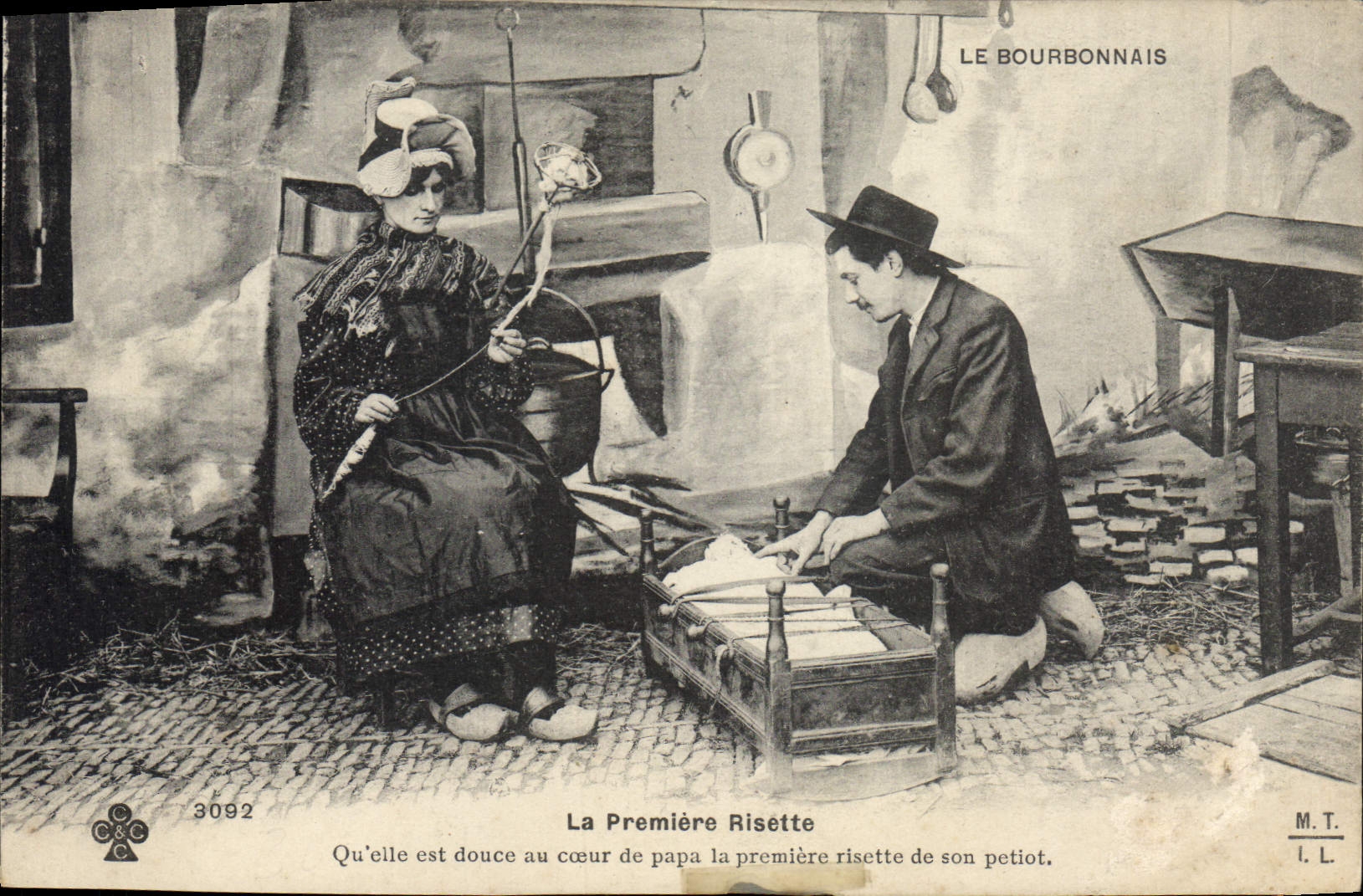 CPA Folklore le Bourbonnais La premiere Risette 