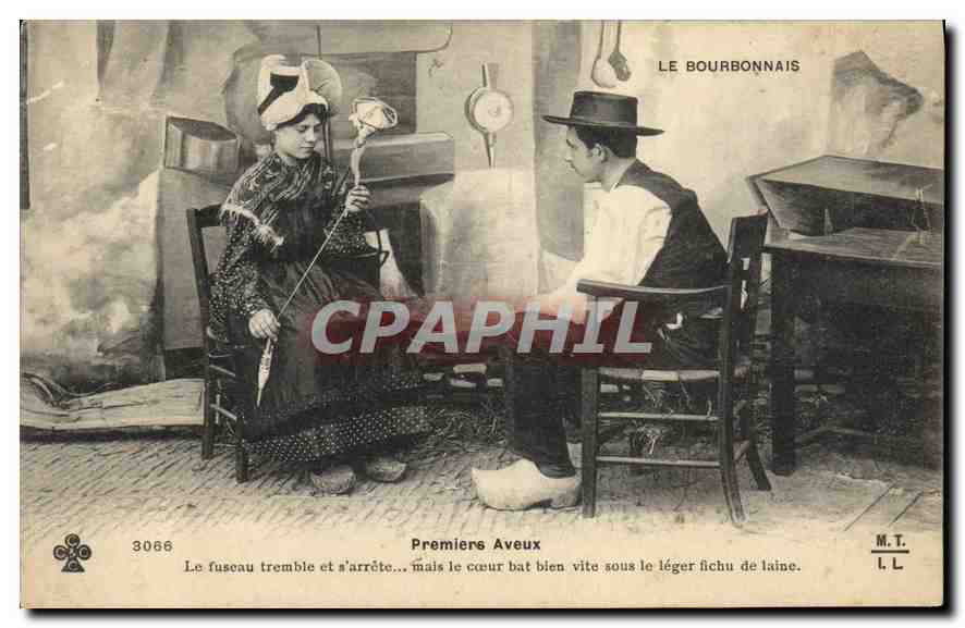 CPA Folklore Le Bourbonnais premiers Aveux 