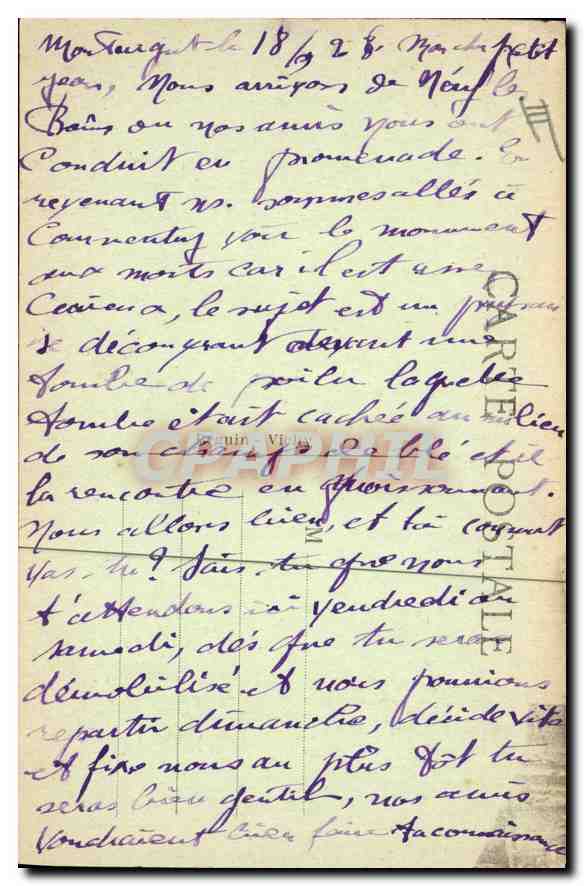 CPA Folklore L'Auvergne Pittoresque la demande en mariage  — Verso