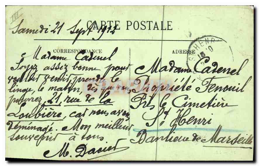CPA Folklore La Bourreio d'Aubergno  — Verso