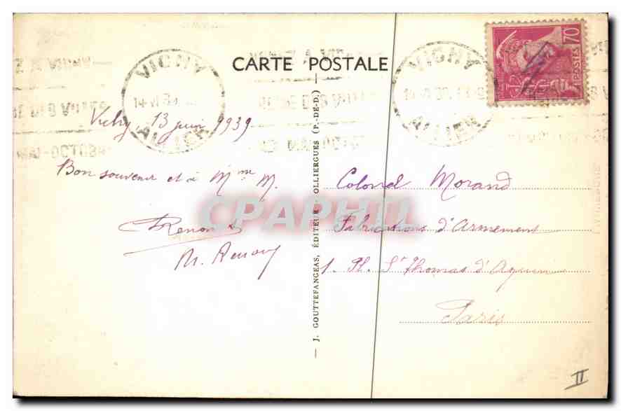 CPA Folklore L'Auvergne Riche Paysanne  — Verso