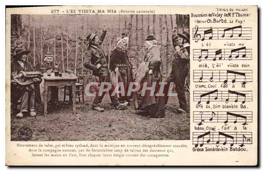 CPA Folklore L'ei vista ma mia Bourree nationale 