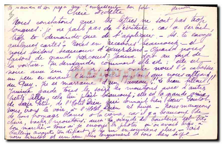 CPA Folklore L'ei vista ma mia Bourree nationale  — Verso