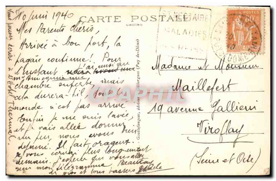 CPA Folklore L''Auvergne la Bourree d'Auvergne  — Verso