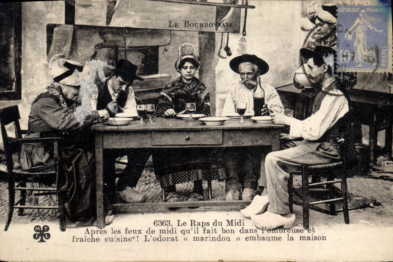 CPA Folklore Le Bourbonnais Le raps du Midi 