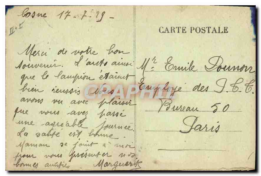 CPA Folklore Le Bourbonnais Le raps du Midi  — Verso