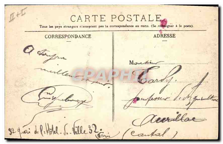 CPA Folklore La Bourreio d'Aubereno L'Hirondelle Paris  — Verso