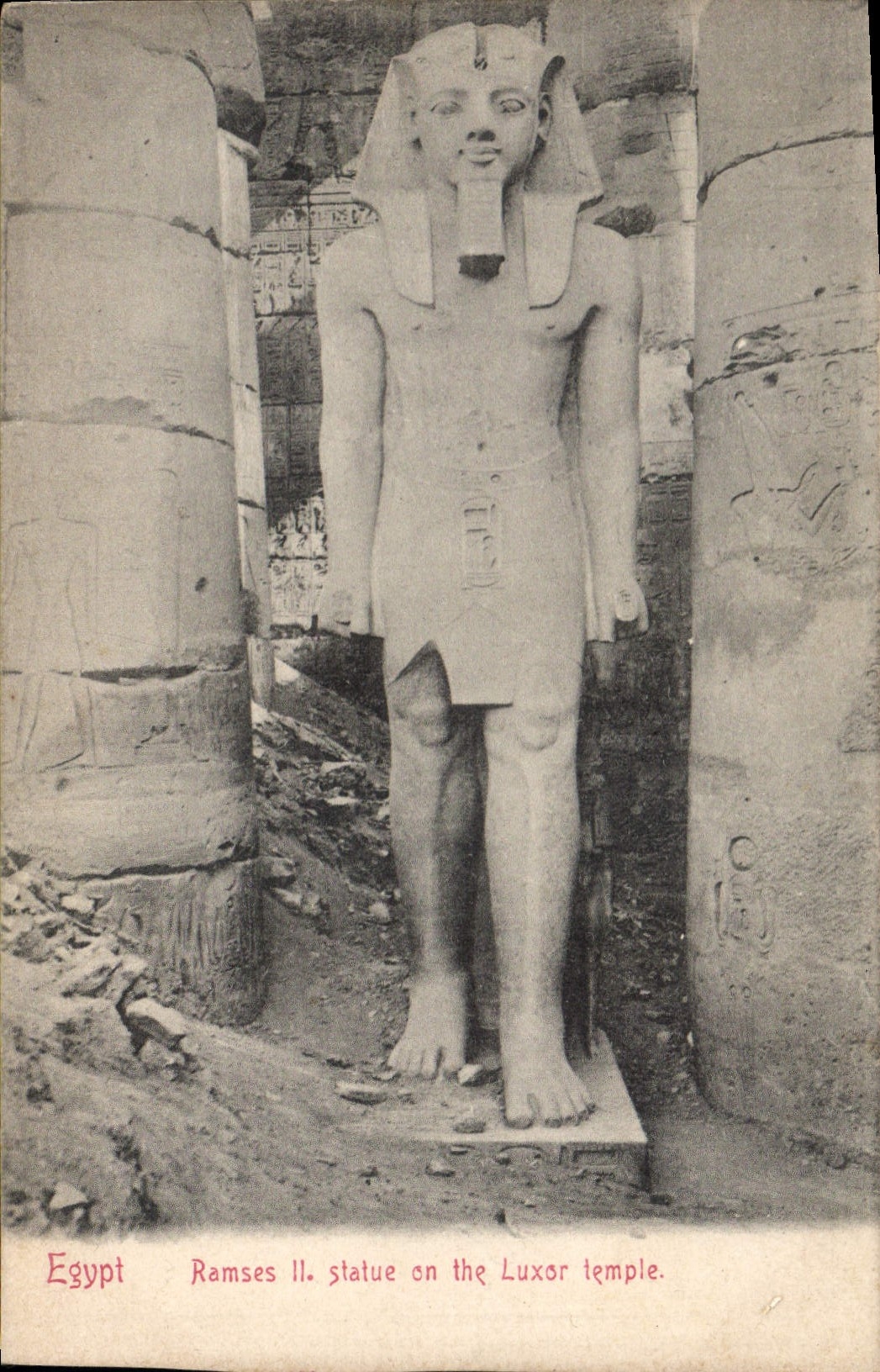 CPA Egypt Egypte Egypt Ramses II Statue on the Luxor temple
