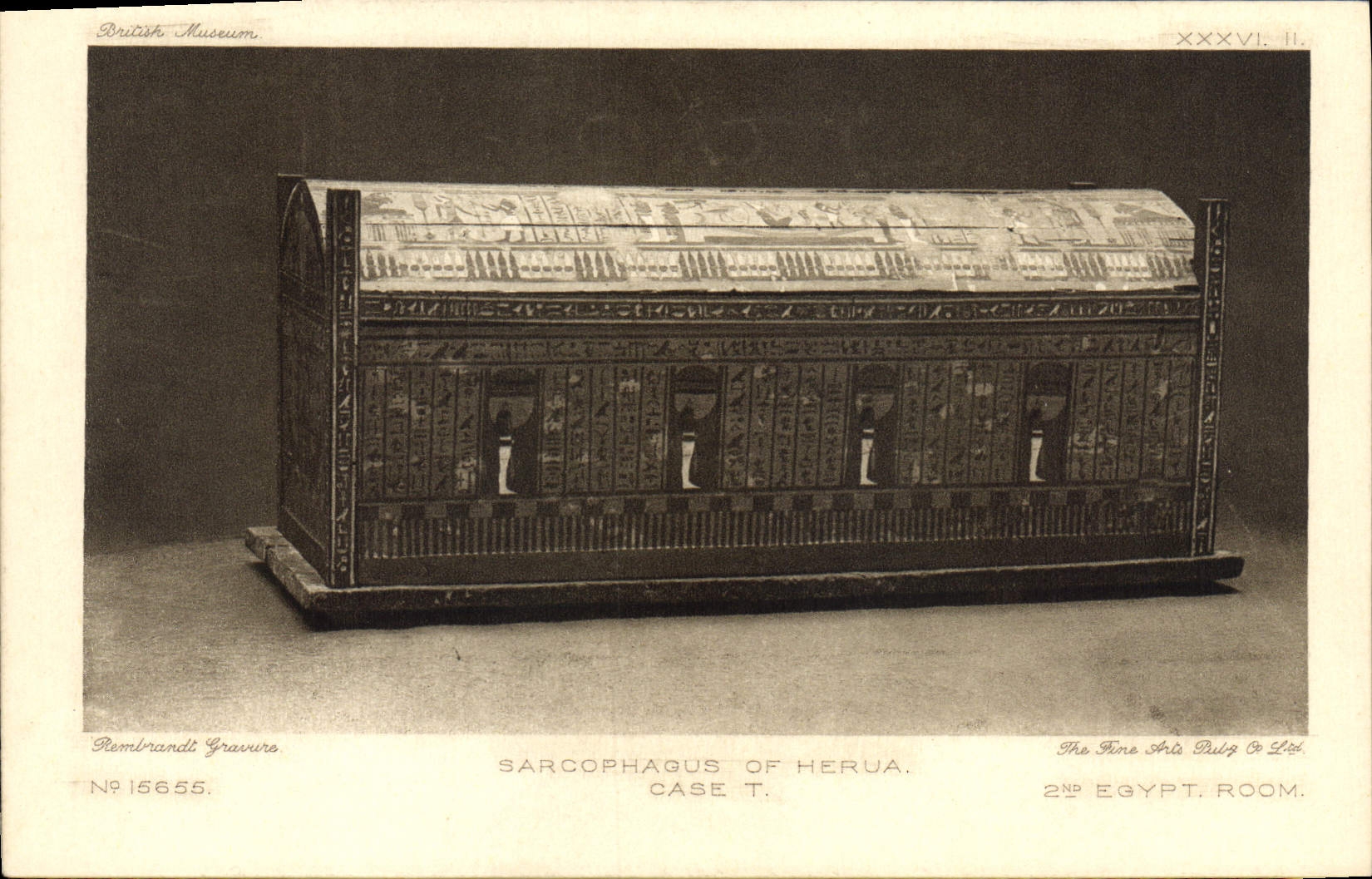 Sarcophage d'Herua — British Museum, 2nde Salle Égyptienne — Rembrandt Gravure, n°15655