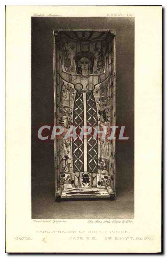 Sarcophage de Soter - à l'intérieur — British Museum, 2e salle Égyptienne, Case E.C. — N°6708