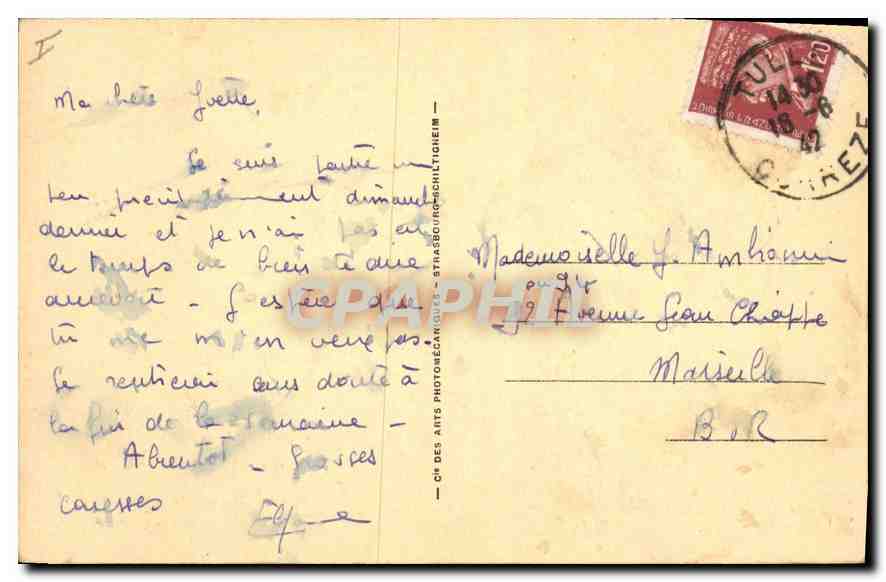 CPA Tulle La Prefecture  — Verso