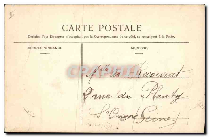 CPA Versailles La Prefecture  — Verso