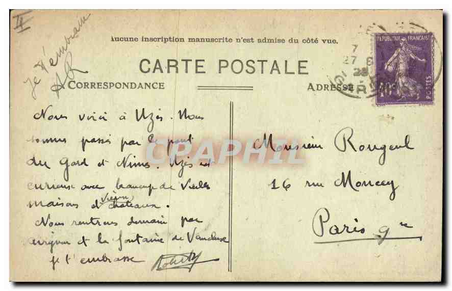 CPA Uzes Sous Prefecture Cathedrale Presbytere  — Verso