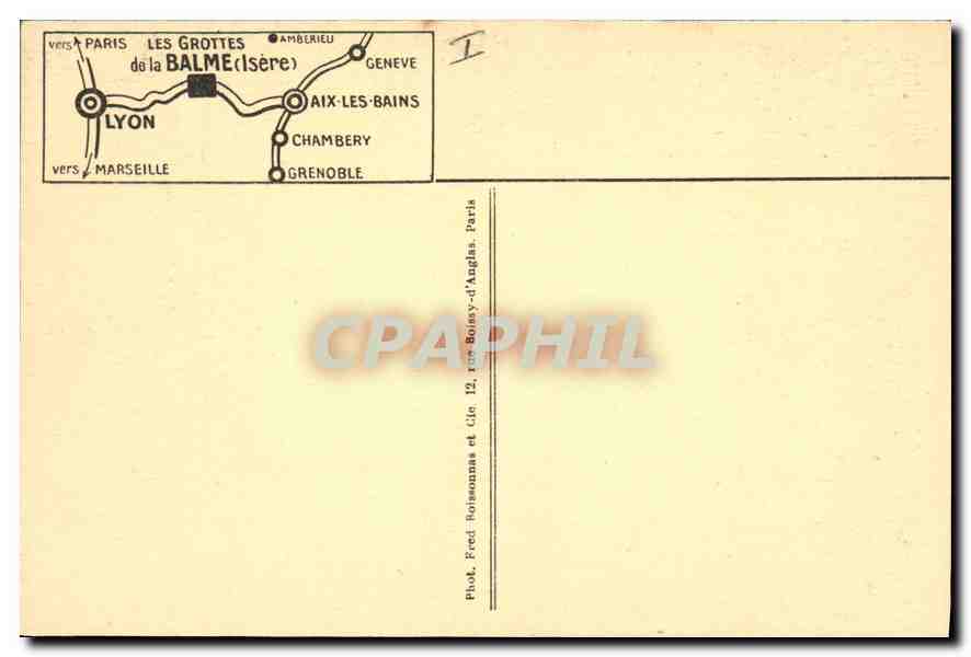 CPA La merveille du Dauphine les Grottes de la Balme la grande riviere souterraine  — Rückseite