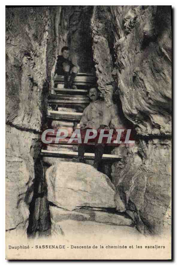 CPA Dauphine Sassenage descente de la cheminee et les escaliers 