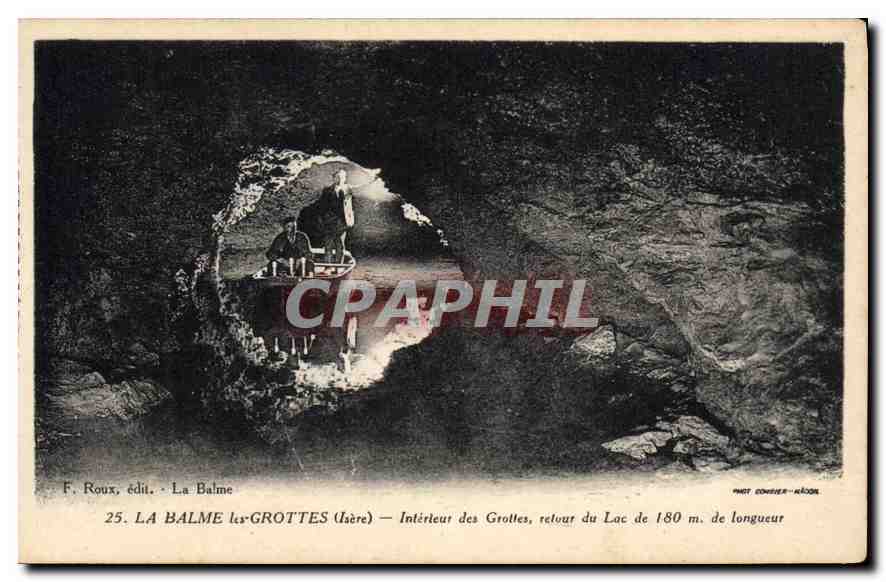 CPA La Balme les Grottes interieur des grottes retour du Lac 