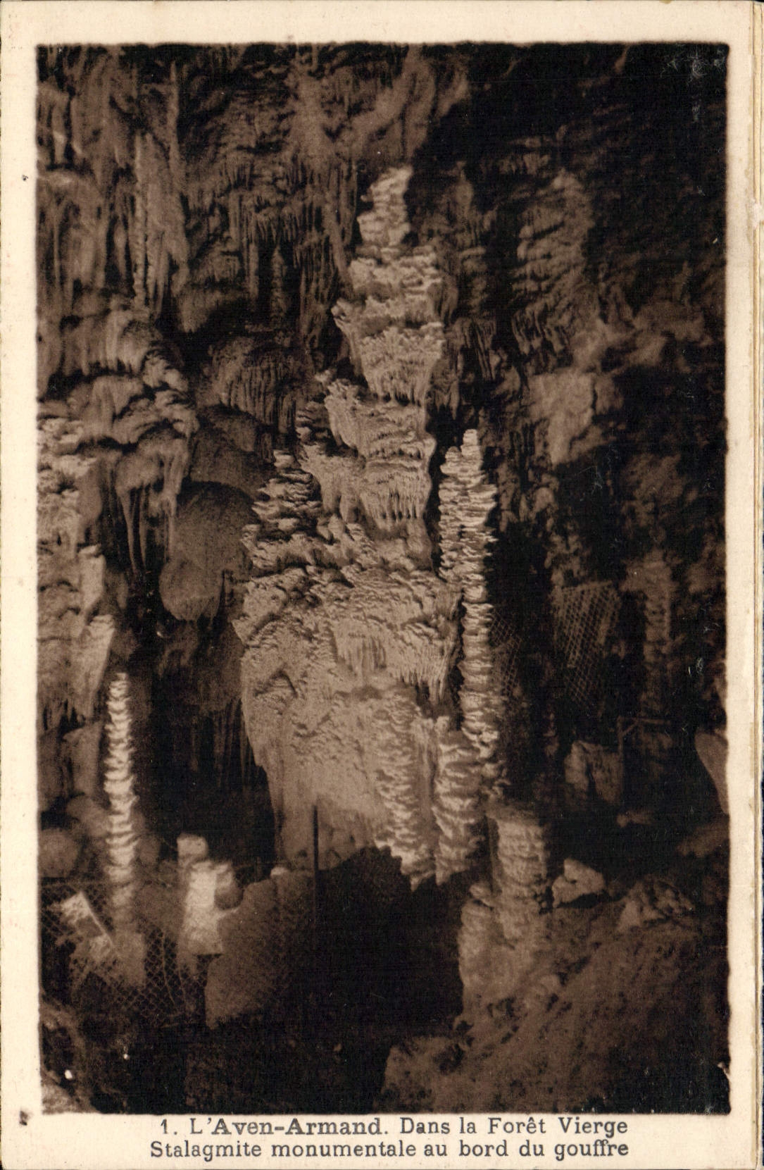 CPA L'Sven Armand dans la Foret vierge Stalagmite monumentale au bord du gouffre 