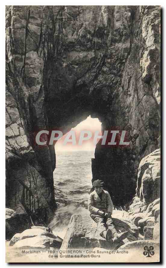 Quiberon - Côte Sauvage, Arche de la Grotte de Port-Bara — Morbihan — CPA n°189