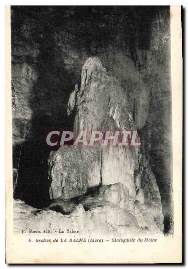 CPA Grottes de la Balme Isere Stalagmite du Moine 