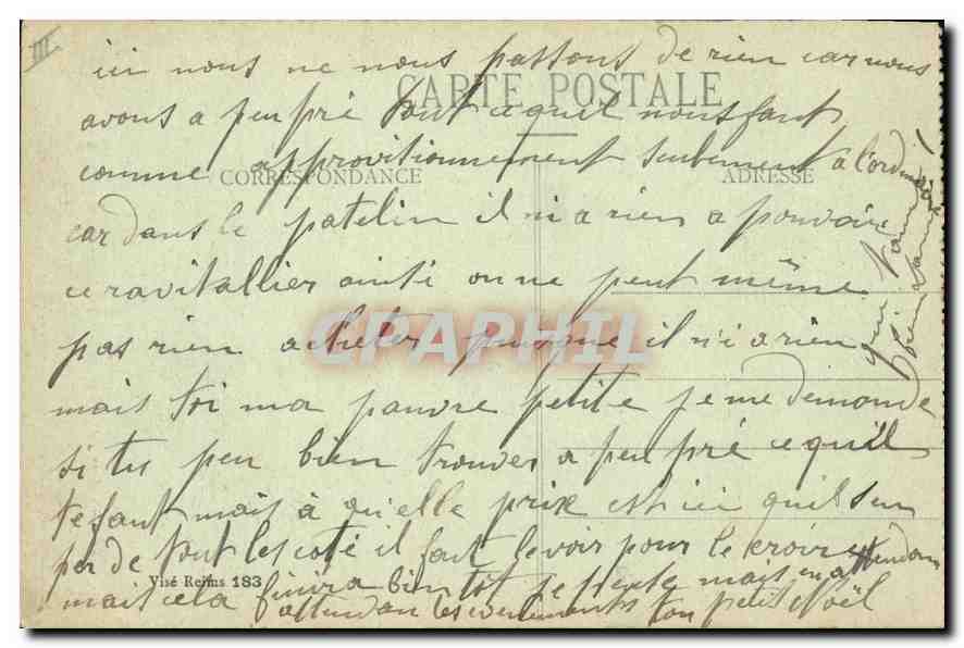 CPA Reims dans ses annees de bombardements 1914 15 16 17 palais de justice la salle des Assises  — Verso
