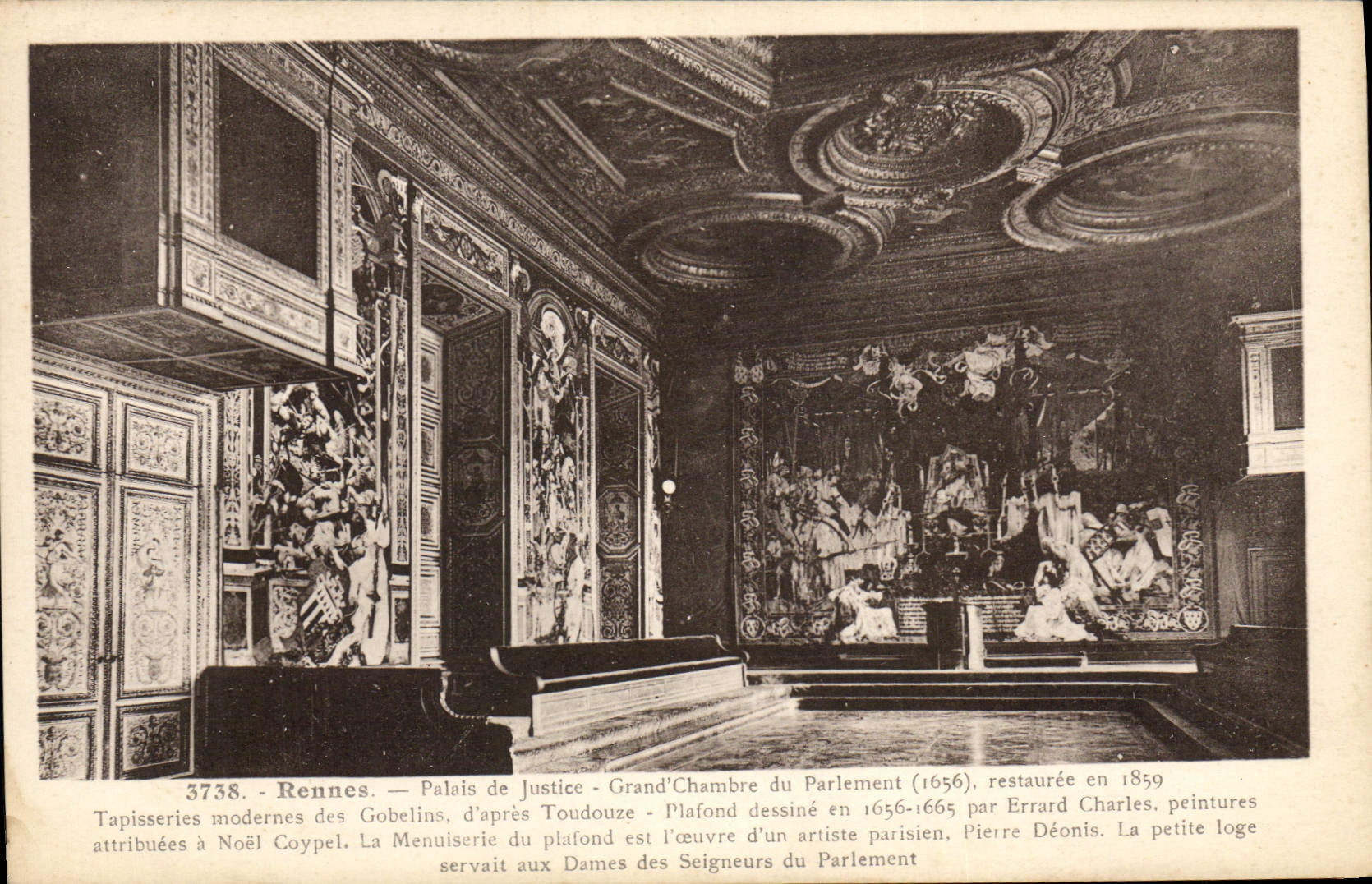 CPA Rennes Palais de Justice grand chambre du Parlemet 1656 restauree en 1859 