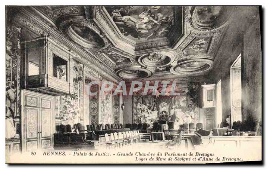 CPA Rennes Palais de Justice grand chambre du parlement de Bretagne 