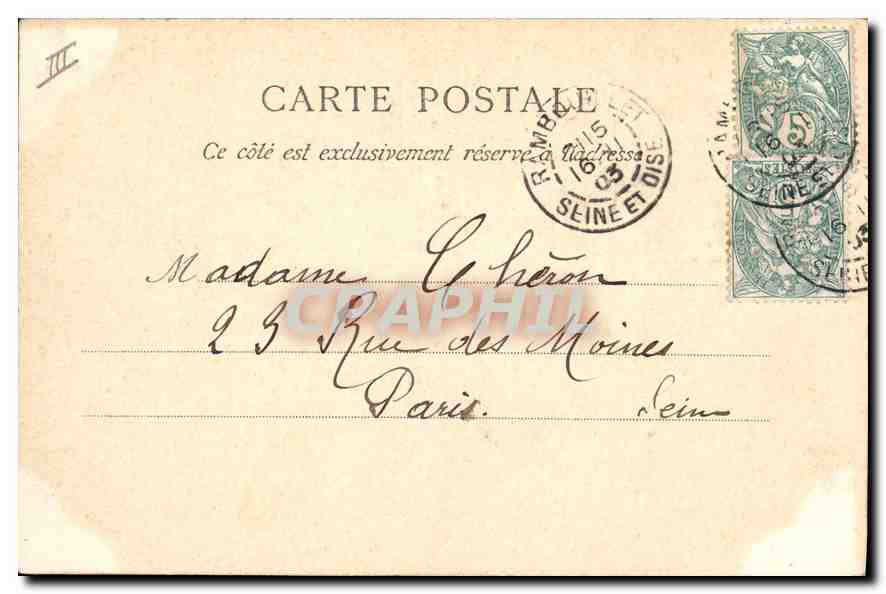 CPA Rambouillet le Palais de Justice  — Verso