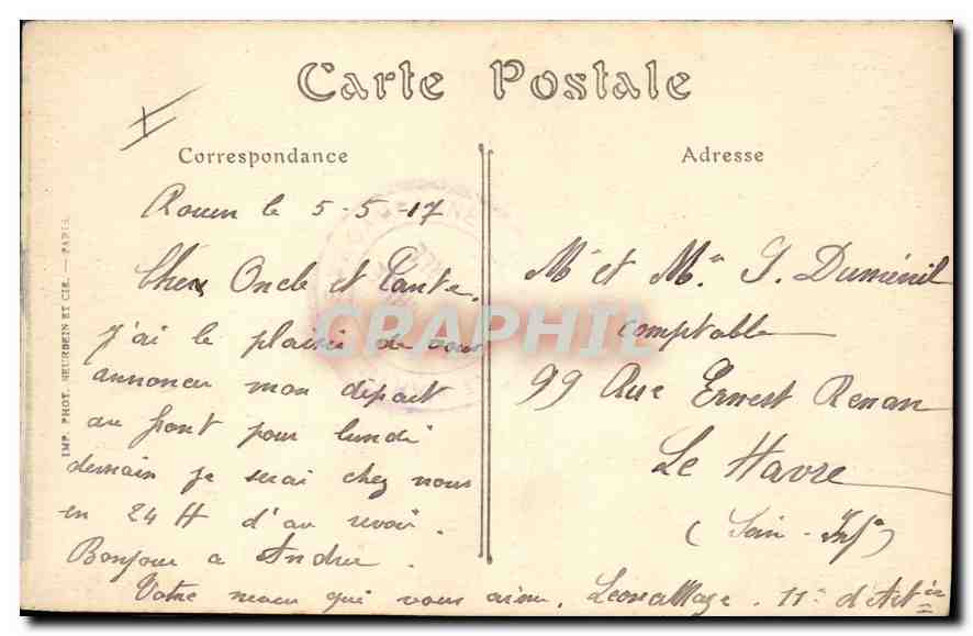 CPA Rouen le Palais de Justice  — Verso