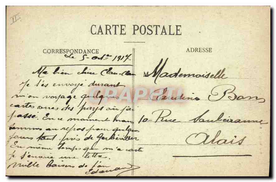 Gerbéviller — Après le Bombardement — Rue de la Poste — B. Bastien, lith. Edit., Lunéville — Rückseite