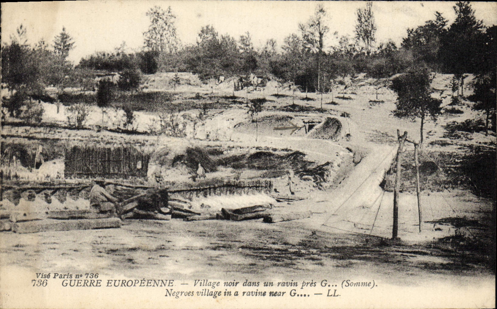 Village noir dans un ravine près G... (Somme) — Visé Paris n° 736 — Guerre Européenne