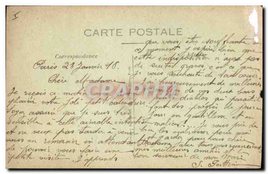 Ollencourt — Aspect des ruines (1917) — Éditeur Visé Paris, n° 1776 — Verso